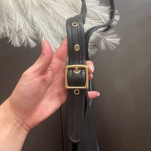 Vintage Black Leather Coach Janice Crossbody Purse - Picture 3 of 11